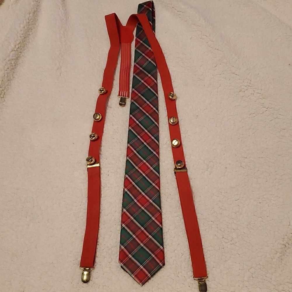 Christmas tie and jingle bell's spenders